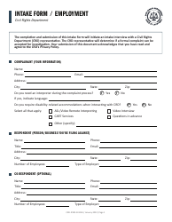 Document preview: Form CRD-IF903-3X-ENG Intake Form - Employment - California