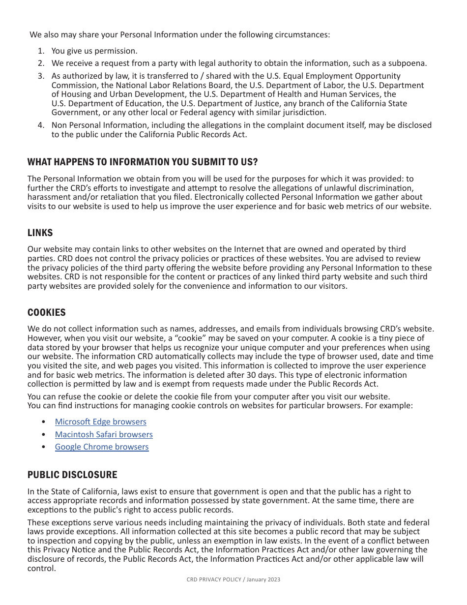 Form CRD-IF903-12X-ENG Intake Form - Unruh Civil Rights Act - California, Page 7