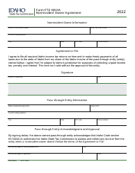 Form PTE-NROA (EFO00263) Nonresident Owner Agreement - Idaho