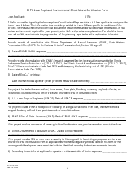 Form WPC703-2652 Iepa Loan Applicant Environmental Checklist and Certification Form - Illinois