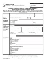 Document preview: Formulario LIBI-605 Formulario De Notificacion Del Curso De Capacitacion Sobre Asbesto - Pennsylvania (Spanish)