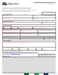 Document preview: Form HLTH4636-8111 Conformance Initiation Notice - British Columbia, Canada