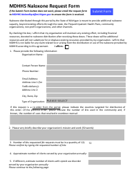 Document preview: Mdhhs Naloxone Request Form - Michigan