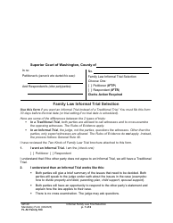 Form FL All Family184 Family Law Informal Trial Selection - Washington