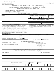 Form SSA-1199-OP81 Direct Deposit Sign-Up Form (Tanzania)