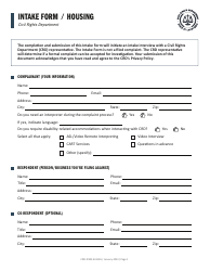 Form CRD-IF903-4X-ENG Intake Form - Housing - California