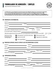 Document preview: Formulario CRD-IF903-3X-SP Formulario De Admision - Empleo - California (Spanish)