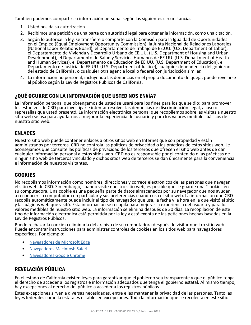 Formulario CRD-IF903-3X-SP Formulario De Admision - Empleo - California (Spanish), Page 10