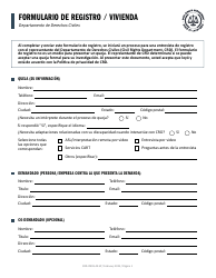 Formulario CRD-IF903-4X-SP Formulario De Registro - Vivienda - California (Spanish)