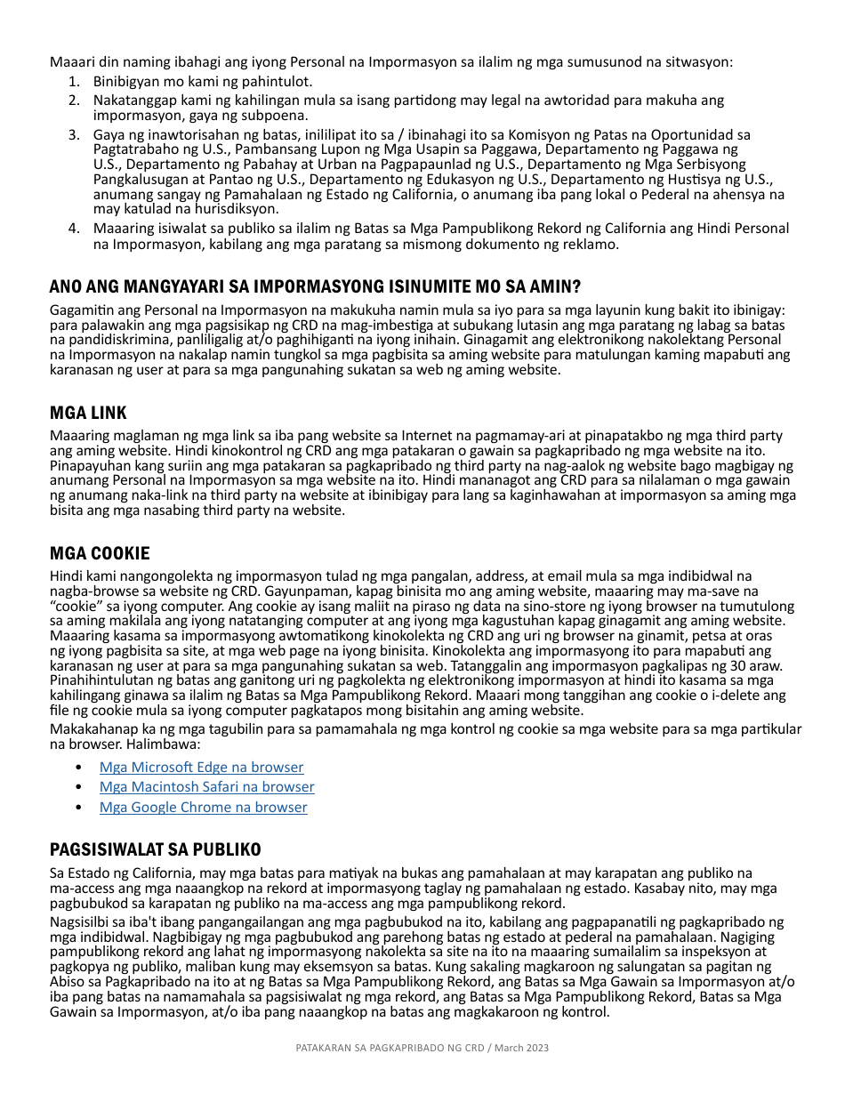 Form CRD-IF903-4X-TG Intake Form - Housing - California (Tagalog), Page 10