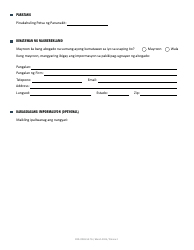 Form CRD-IF903-5X-TG Intake Form - Human Trafficking - California (Tagalog), Page 2