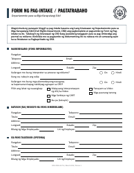 Document preview: Form CRD-IF903-3X-TG Intake Form - Employment - California (Tagalog)