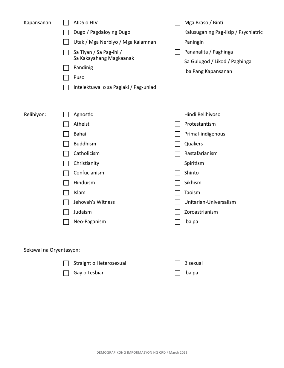 Form CRD-IF903-3X-TG Intake Form - Employment - California (Tagalog), Page 8
