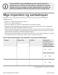 Form MC217 Medi-Cal Renewal Form - California (Tagalog), Page 3