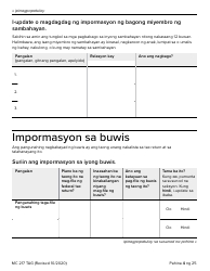 Form MC217 Medi-Cal Renewal Form - California (Tagalog), Page 4