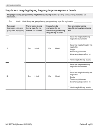 Form MC217 Medi-Cal Renewal Form - California (Tagalog), Page 5