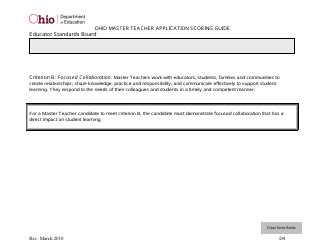 Ohio Master Teacher Application Scoring Guide - Ohio, Page 4