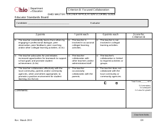 Ohio Master Teacher Application Scoring Guide - Ohio, Page 5