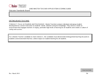 Ohio Master Teacher Application Scoring Guide - Ohio, Page 6