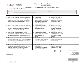 Ohio Master Teacher Application Scoring Guide - Ohio, Page 7