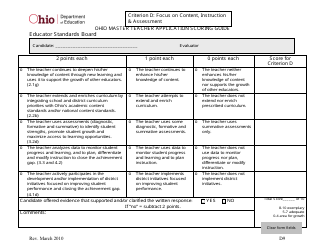 Ohio Master Teacher Application Scoring Guide - Ohio, Page 9