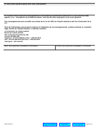 Forme 0203F Demande D&#039;information - Questionnaire Sur Les Represailles - Ontario, Canada (French), Page 3