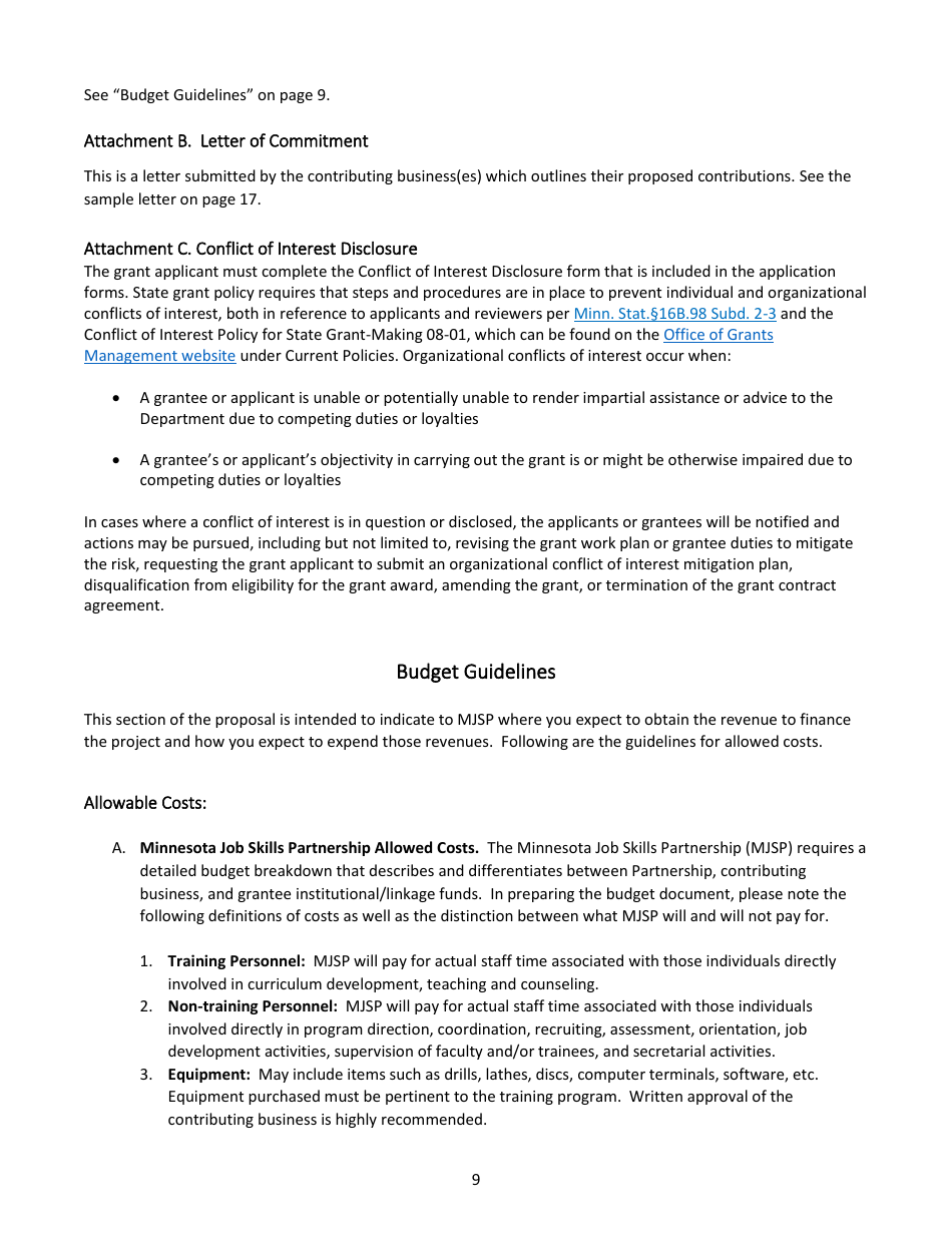 Instructions for Partnership  Pathways Short Form Grant Application - Minnesota, Page 12