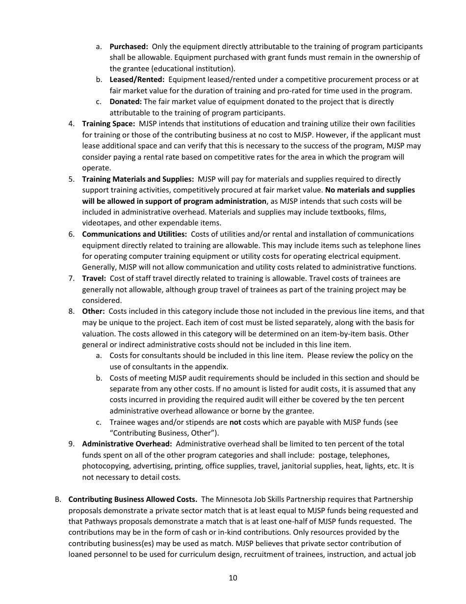 Instructions for Partnership  Pathways Short Form Grant Application - Minnesota, Page 13