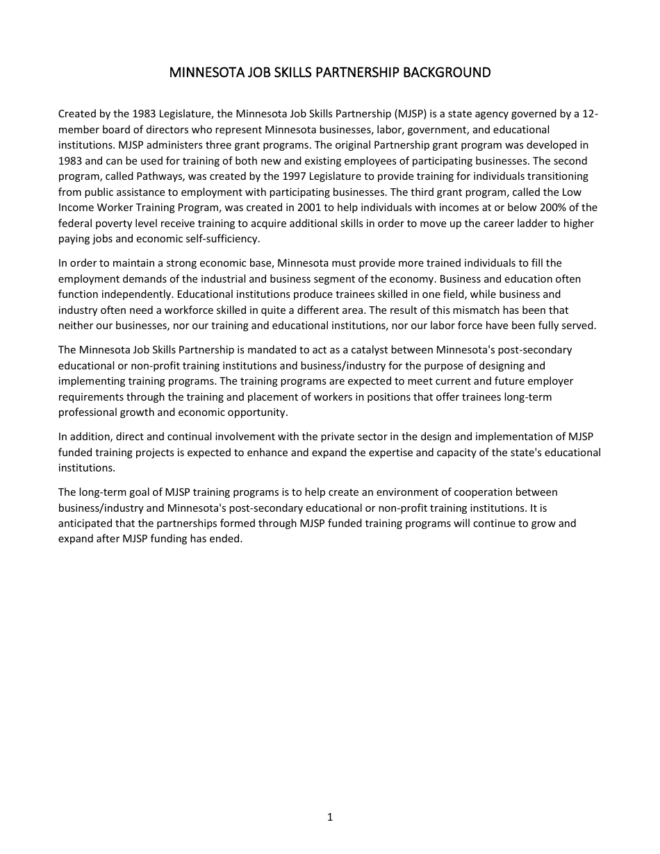 Instructions for Partnership  Pathways Short Form Grant Application - Minnesota, Page 4