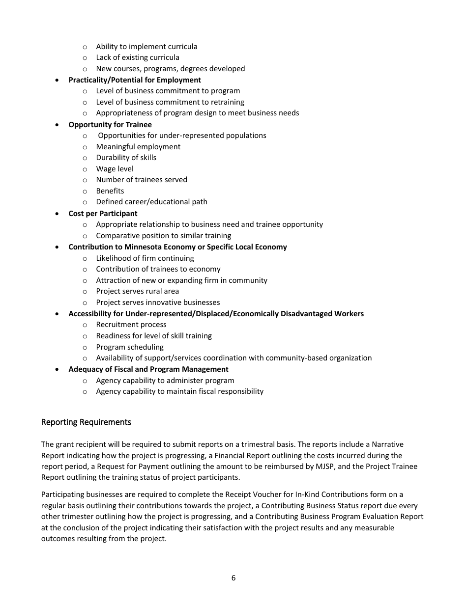 Instructions for Partnership  Pathways Short Form Grant Application - Minnesota, Page 9