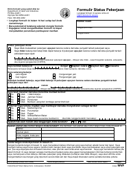 Form F242-052-247 Work Status Form - Washington (Indonesian (Bahasa Indonesia))