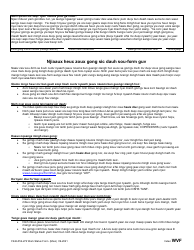 Form F242-052-274 Work Status Form - Washington (Mien), Page 2