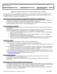 Form F242-052-307 Work Status Form - Washington (Tagalog), Page 2