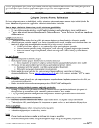 Form F242-052-315 Work Status Form - Washington (Turkish), Page 2