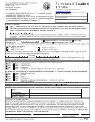 Form F242-052-246 Work Status Form - Washington (Ilocano)