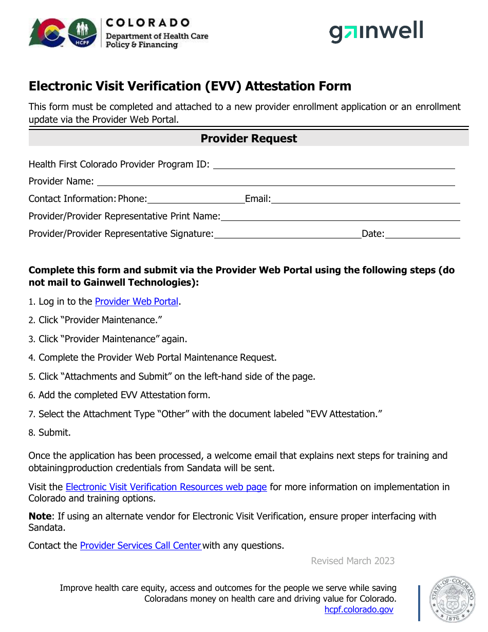 Colorado Electronic Visit Verification (Evv) Attestation Form Fill Colorado Electronic Visit Verification (Evv) Attestation Form Fill