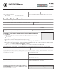 Document preview: Form TC-880 Utah Request for Tax Records - Utah