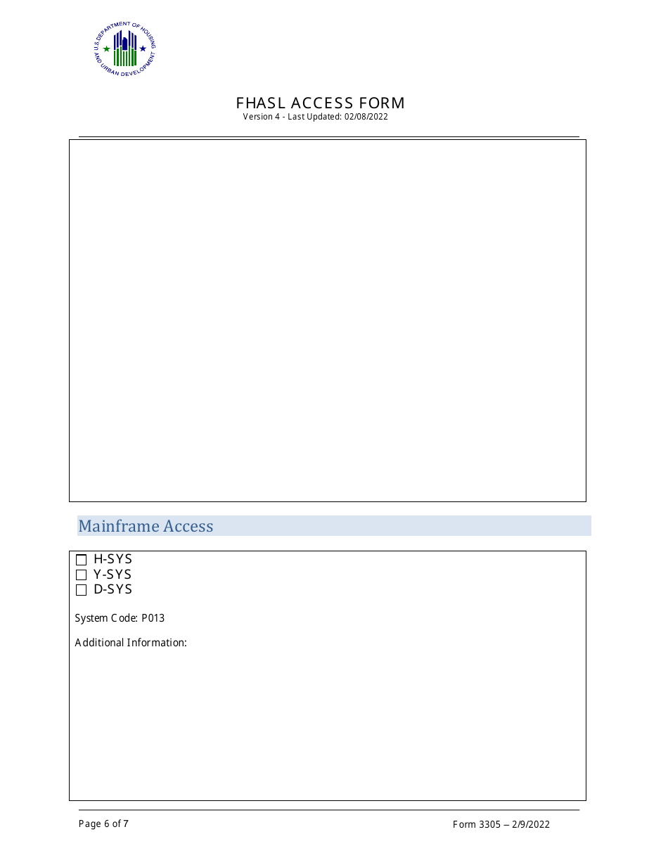 Form 3305 Fhasl Access Form, Page 6