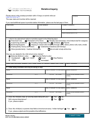 DCYF Form 09-134 Relative Inquiry - Washington, Page 2
