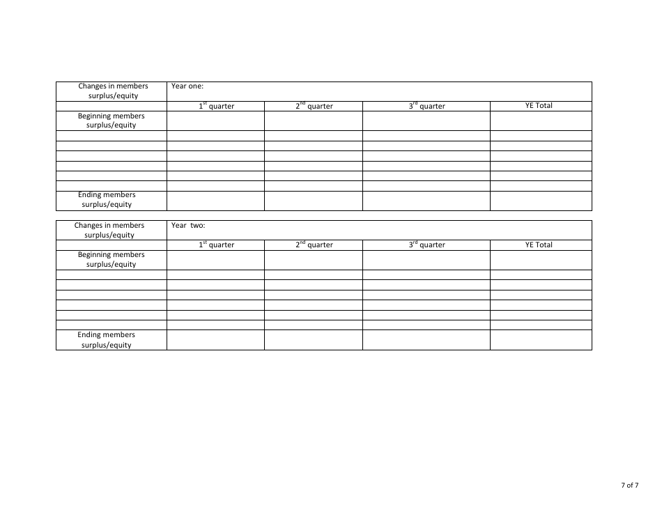 Form FIN478 Workers Compensation Self-insurance Group (Sig) Financial Pro Forma - Texas, Page 7