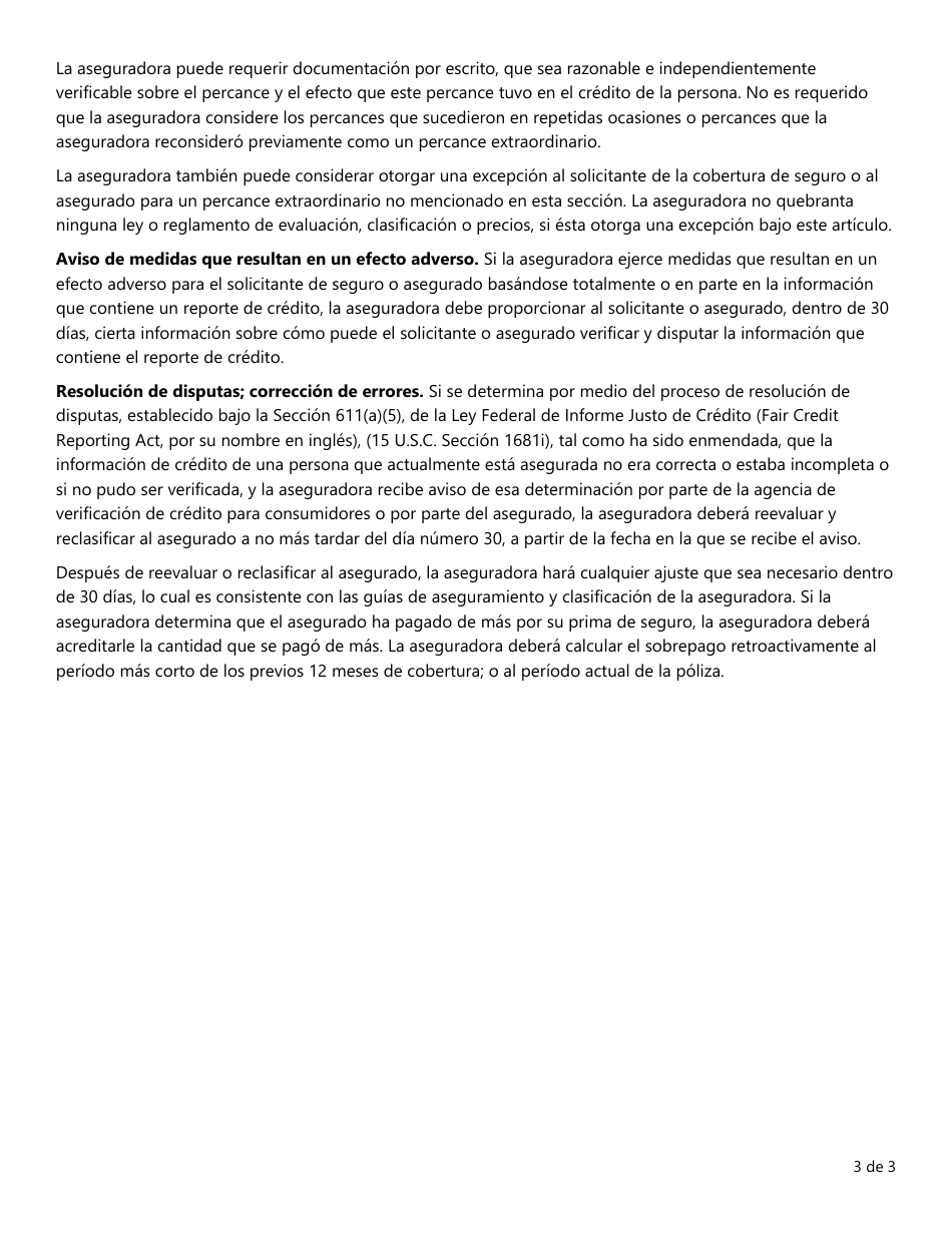 Formulario PC328 (CD-1) Divulgacion Del Uso De La Informacion De Credito - Texas (Spanish), Page 3