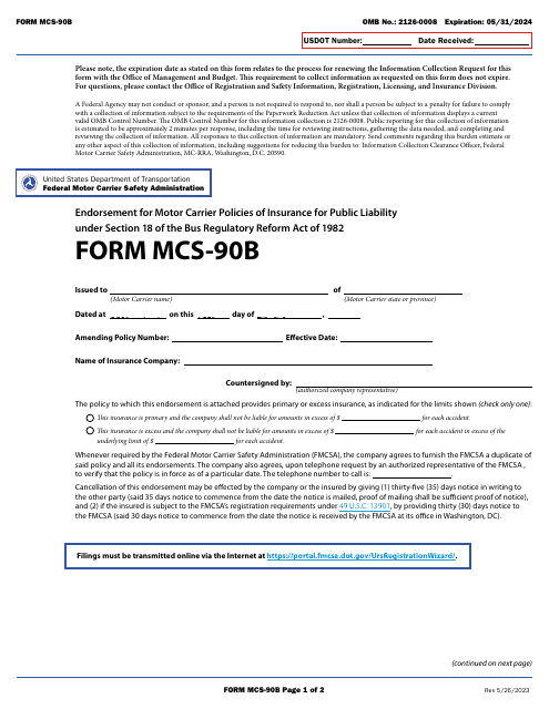 Form MCS-90B  Printable Pdf
