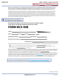 Form MCS-90B Endorsement for Motor Carrier Policies of Insurance for Public Liability Under Section 18 of the Bus Regulatory Reform Act of 1982