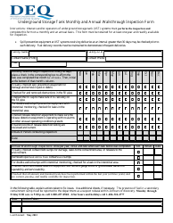 Document preview: Underground Storage Tank Monthly and Annual Walkthrough Inspection Form - Montana