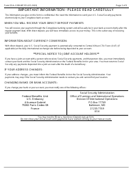 Form SSA-1199-OP151 Direct Deposit Sign-Up Form (Republic of Congo), Page 2