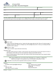 Document preview: Form PRR (EFO00280) Public Records Request - Idaho