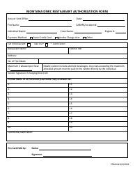 Montana Dnrc Restaurant Authorization Form - Montana, Page 2