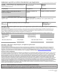 Document preview: HUD Form 92900-A Hud/VA Addendum to Uniform Residential Loan Application (Tagalog)