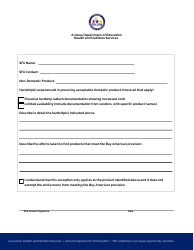 Buy American Exception Form - Arizona, Page 2