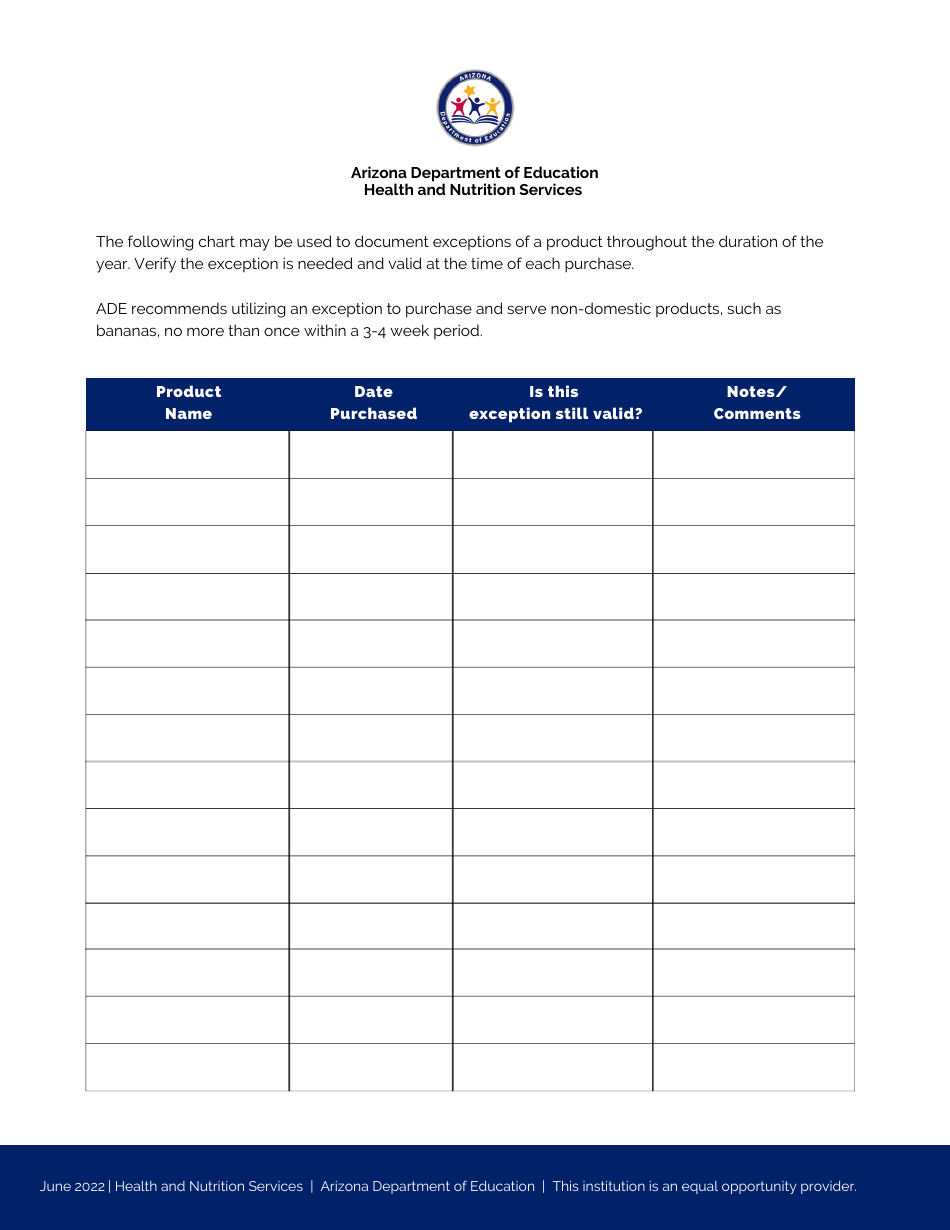 Buy American Exception Form - Arizona, Page 3